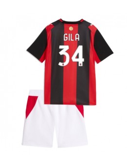 Otroški Nogometna dresi replika AC Milan Mario Gila #34 Domači 2026-27 Kratek rokav (+ hlače)